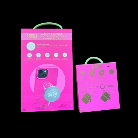 Sarina MagSafe compatible for iPhone 14/13 Pink AirPod Pro Case Lot 2 New In Box - Picture 2 of 2